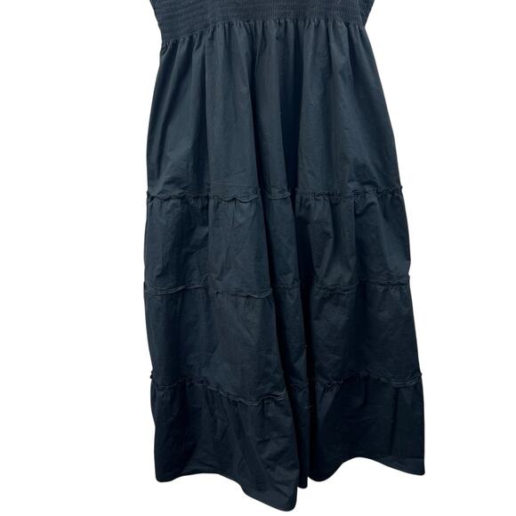 Hill House Black Ellie Nap Dress Size XL Sleeveless Ruffle Tiered Midi - Picture 3 of 11